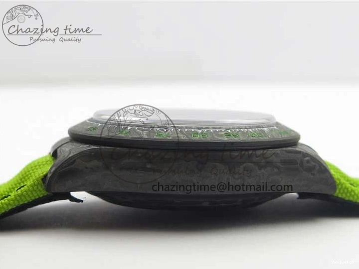 Green Dial Daytona Edition Carbon Strap WWF A7750 Best Black Nylon Green On V2 DIW 1103